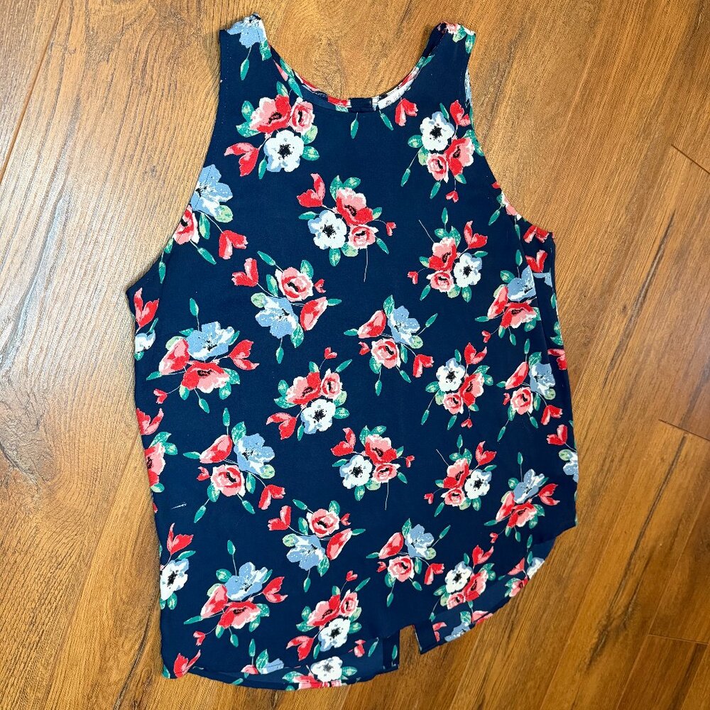 Lila Rose Navy Floral Sleeveless Top